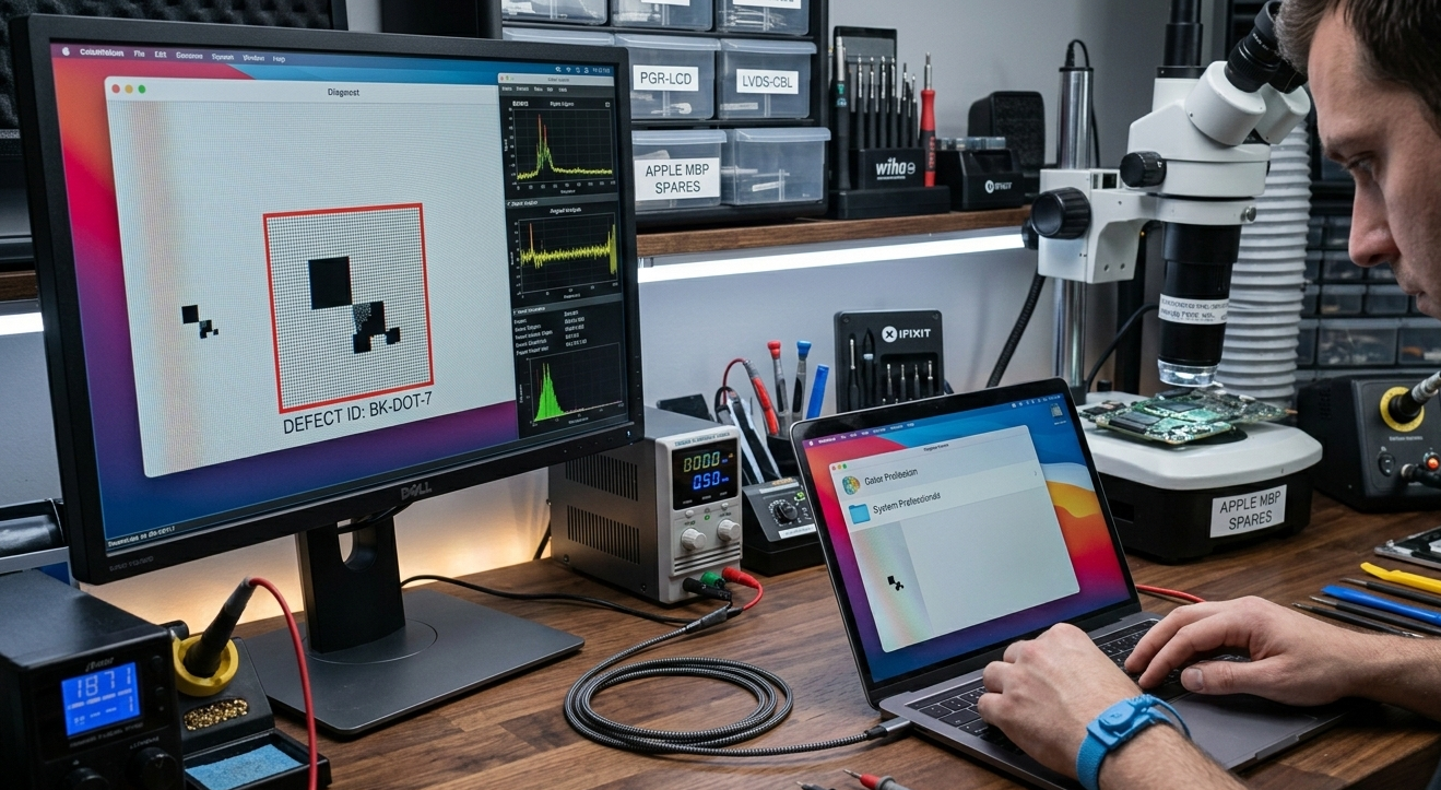 Laptop Black Dots on Screen